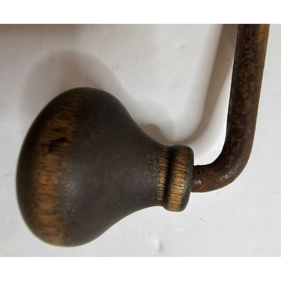 Antique Hand Crank For Phonograph Wooden Knob & Metal Handle For Victrola - Picture 2 of 6